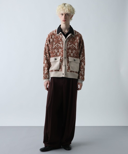 HARE（ハレ）の「ダマスクガラニットシャツ(HARE)（ニット/セーター・メンズ・グレー/ブラック/グリーン・FREE）」の7枚目の写真