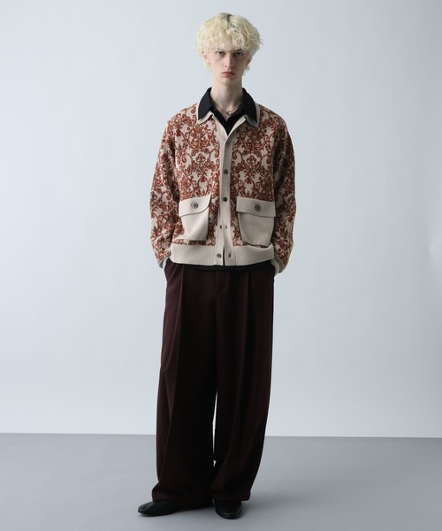 HARE（ハレ）の「ダマスクガラニットシャツ(HARE)（ニット/セーター・メンズ・グレー/ブラック/グリーン・FREE）」の8枚目の写真