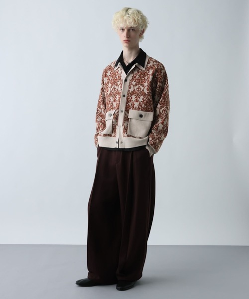 HARE（ハレ）の「ダマスクガラニットシャツ(HARE)（ニット/セーター・メンズ・グレー/ブラック/グリーン・FREE）」の9枚目の写真