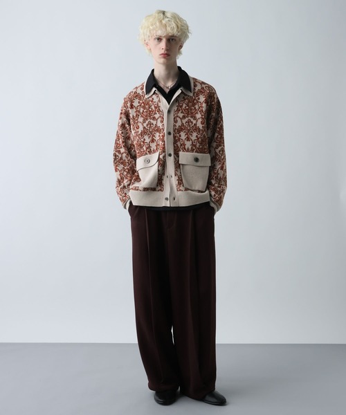 HARE（ハレ）の「ダマスクガラニットシャツ(HARE)（ニット/セーター・メンズ・グレー/ブラック/グリーン・FREE）」の10枚目の写真