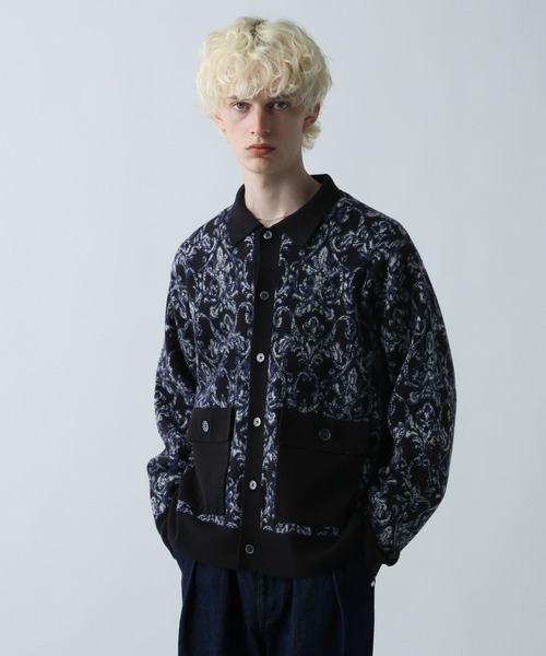 HARE（ハレ）の「ダマスクガラニットシャツ(HARE)（ニット/セーター・メンズ・グレー/ブラック/グリーン・FREE）」の14枚目の写真