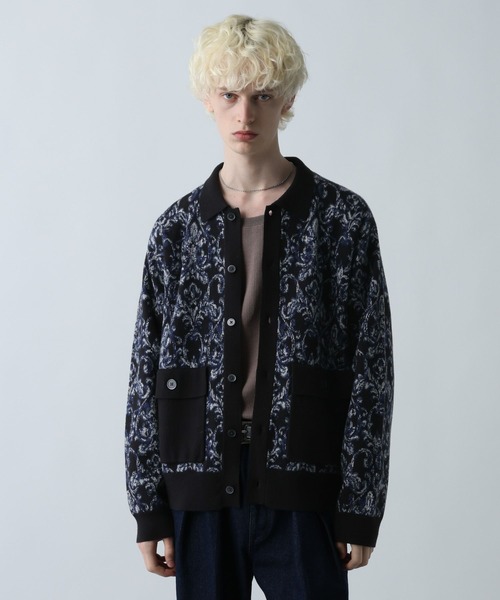 HARE（ハレ）の「ダマスクガラニットシャツ(HARE)（ニット/セーター・メンズ・グレー/ブラック/グリーン・FREE）」の15枚目の写真