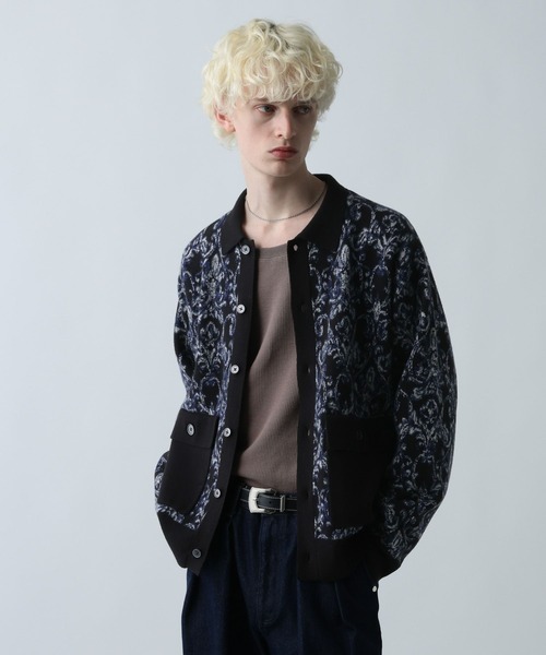 HARE（ハレ）の「ダマスクガラニットシャツ(HARE)（ニット/セーター・メンズ・グレー/ブラック/グリーン・FREE）」の16枚目の写真