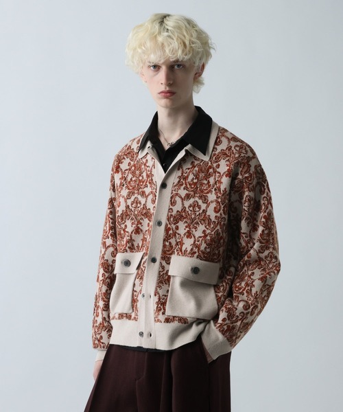 HARE（ハレ）の「ダマスクガラニットシャツ(HARE)（ニット/セーター・メンズ・グレー/ブラック/グリーン・FREE）」の18枚目の写真