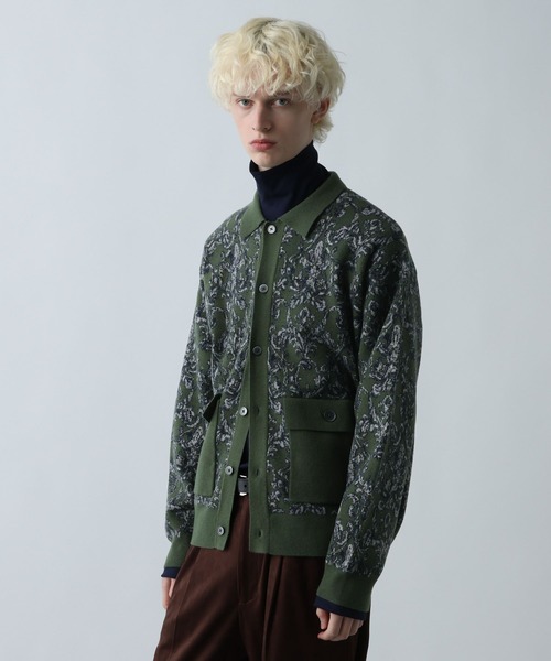 HARE（ハレ）の「ダマスクガラニットシャツ(HARE)（ニット/セーター・メンズ・グレー/ブラック/グリーン・FREE）」の22枚目の写真