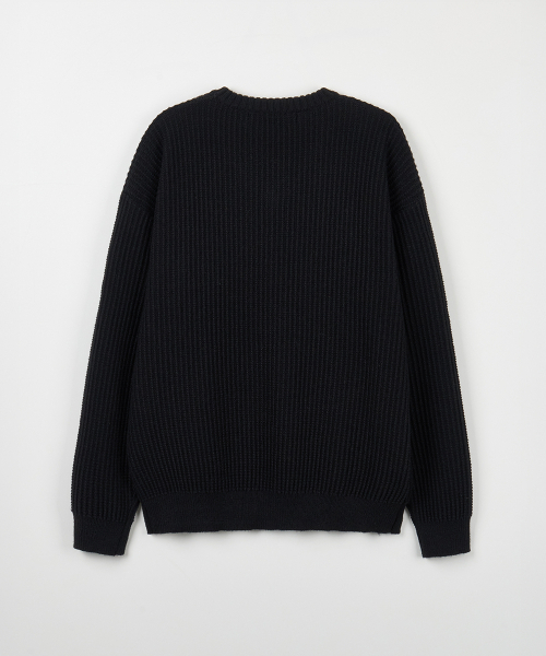 NODU（ノードユー）の「Vネックワッフルエッセンシャルニット[ブラック]（ニット/セーター・メンズ・ブラック・MEDIUM/LARGE）」の7枚目の写真
