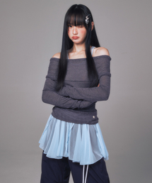 BASIC OFF SHOULDER KNIT CHARCOAL