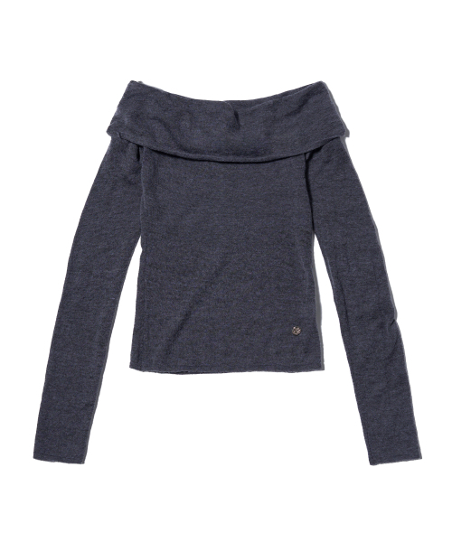 YOUHEE(ユヒ)の「BASIC OFF SHOULDER KNIT CHARCOAL(ニット/セーター・レディース・その他・FREE)」の2枚目の写真