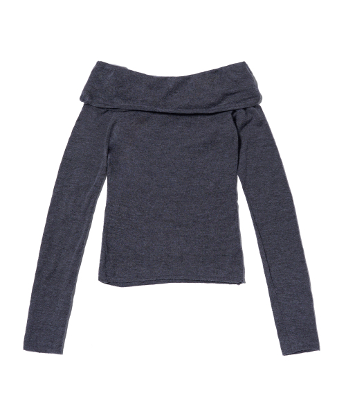 YOUHEE(ユヒ)の「BASIC OFF SHOULDER KNIT CHARCOAL(ニット/セーター・レディース・その他・FREE)」の3枚目の写真