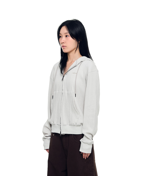 AAKAM(アーカム)の「Knitted Zip-Up Hoodie (Ivory)(パーカー・レディース・その他・2/1)」の3枚目の写真