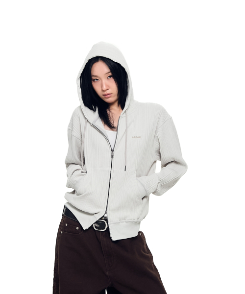 AAKAM(アーカム)の「Knitted Zip-Up Hoodie (Ivory)(パーカー・レディース・その他・2/1)」の4枚目の写真