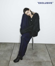 FETICO（フェティコ）の「【FETICO/フェティコ】別注 Velvet tulle shirring wide pants/ベルベットチュールシャーリングワイドパンツ（その他パンツ）」