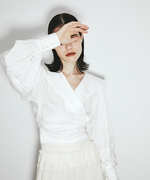 FETICO/フェティコ】別注 Velvet tulle shirring wide pants