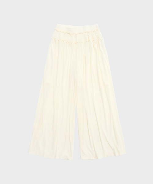 FETICO/フェティコ】別注 Velvet tulle shirring wide pants