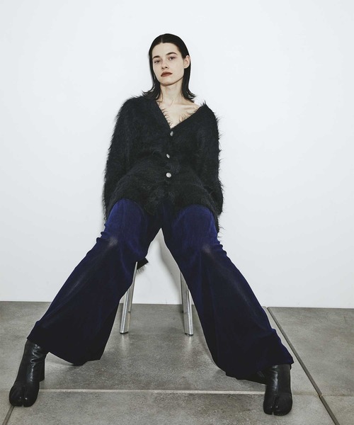 トップス FETICO ROSE VELVET TULLE SHIRRING TOP FETICO/フェティコ】別注 Velvet tulle shirring wide pants