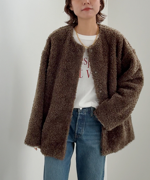 追加》ボアカラーレスジャケット（ブルゾン）｜JOURNAL STANDARD