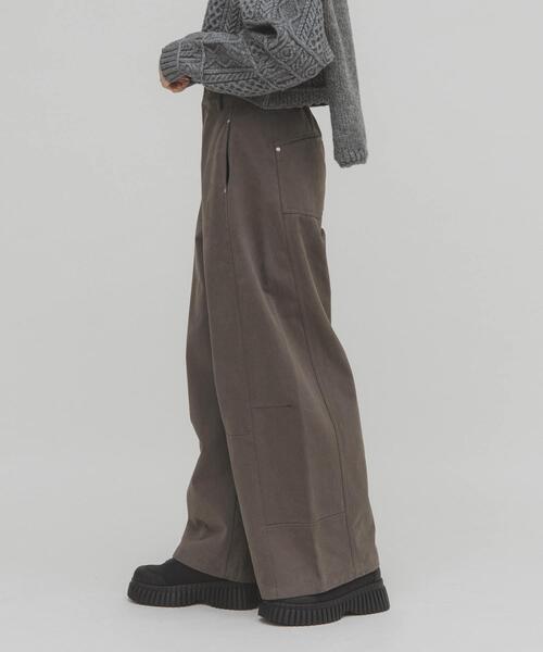 KBF（ケイビーエフ）の「WIDEコクーンパンツ（その他パンツ・レディース・ベージュ系その他/アイボリー/チャコールグレー・ONE）」の11枚目の写真