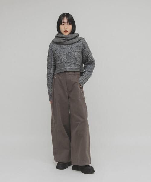 KBF（ケイビーエフ）の「WIDEコクーンパンツ（その他パンツ・レディース・ベージュ系その他/アイボリー/チャコールグレー・ONE）」の12枚目の写真
