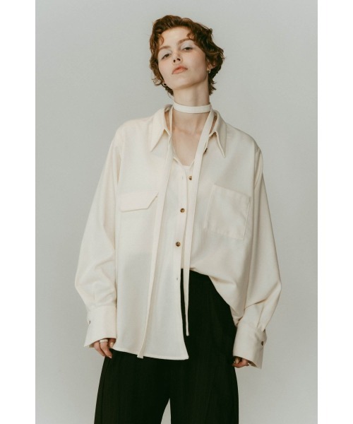 Knuth Marf（クヌースマーフ）の「warm string shirt（シャツ/ブラウス・レディース・アイボリー/グレー・FREE）」の11枚目の写真