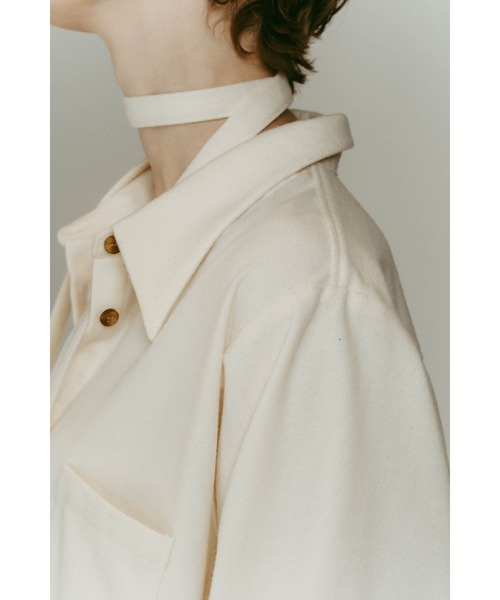 Knuth Marf（クヌースマーフ）の「warm string shirt（シャツ/ブラウス・レディース・アイボリー/グレー・FREE）」の4枚目の写真