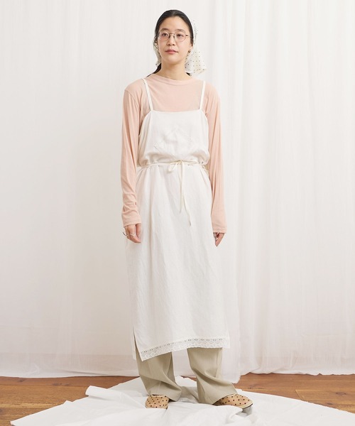 fig Ｌondon（フィグロンドン）の「Oolong apron dress（ワンピース・レディース・ブラック/チェック/ホワイト・FREE）」の8枚目の写真
