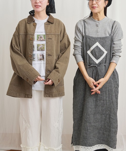 fig Ｌondon（フィグロンドン）の「Oolong apron dress（ワンピース・レディース・ブラック/チェック/ホワイト・FREE）」の4枚目の写真