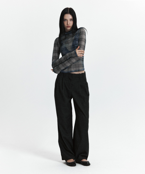 CURETTY（キュリティ）の「C SEE-THROUGH CHECK T-SHIRT_BLACK（Tシャツ/カットソー・レディース・ブラック・SMALL）」の2枚目の写真