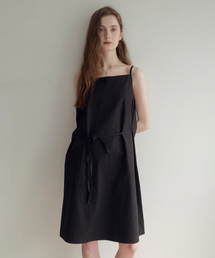 LENAV（ルナブ）の「リネン袖なしワンピース（ブラック）（ワンピース）」