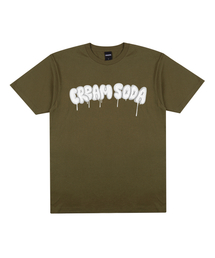 シーアルエスディーエル バルーンロゴグラフィック 半袖Tシャツ オリーブホワイト