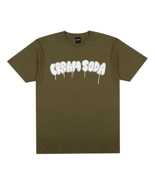 CREAM SODA LAB(クリームソーダラボ)の「シーアルエスディーエル バルーンロゴグラフィック 半袖Tシャツ オリーブホワイト(Tシャツ/カットソー・レディース・その他・MEDIUM/LARGE/X-LARGE/XX-LARGE)」の1枚目の写真