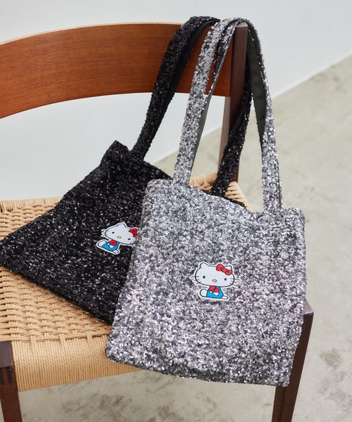 BARNYARDSTORM（バンヤードストーム）の「BARNYARDSTORM / 【HELLO KITTY】スパンコールトートバッグ（トートバッグ・レディース・ブラック/グレー・FREE）」の2枚目の写真