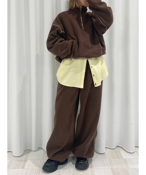 DISCUS(ディスカス)の「DISCUS FLEECE WIDE PANTS(その他パンツ・レディース・チョコ/カーキ・36/38)」の12枚目の写真