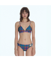 LOOP&LOOP（ループアンドループ）の「トライアングルリバーシブルビキニトップ [プレッピーチェック_ブルー]（水着）」