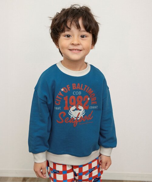 BREEZE(ブリーズ)の「アメリカンダイナートレーナー(スウェット・キッズ・その他11/ブルー/サックスブルー/アイボリー/その他12/グレー/キナリ/イエロー/オレンジ/グリーン・100/80/130/120/110/90/140)」の6枚目の写真