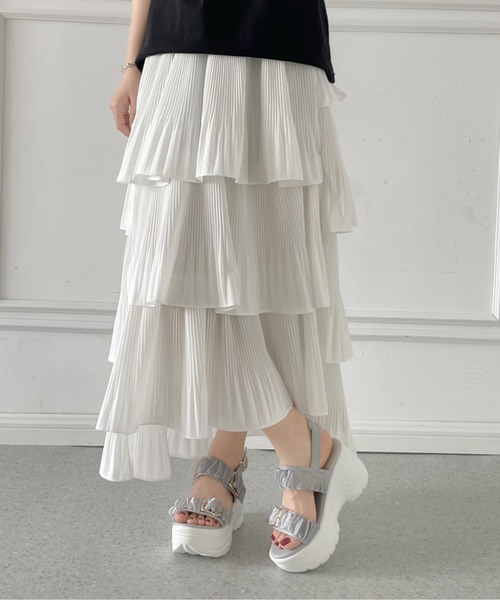 Shoes in Closet(シューズインクローゼット)の「【間もなく入荷!】+9.0㎝ 超軽量 厚底 スタイルアップソール シアー ギャザー ベルト サンダル 5482(サンダル・レディース・ホワイト/ブラック×ブラック/グレー/ピンク・L/M/S/XS/3L/LL)」の12枚目の写真