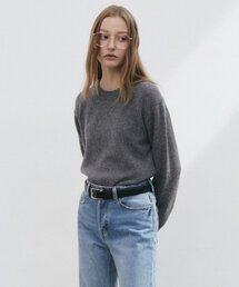alpaca crewneck sweater - dark grey