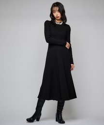 Narcissus | リブハイネックワンピース/シンプルニット/フレアワンピース(ワンピース)