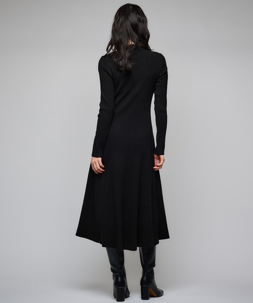 Narcissus（ナルシス）の「リブハイネックワンピース/シンプルニット/フレアワンピース（ワンピース・レディース・ブラック/グレー・FREE）」の6枚目の写真