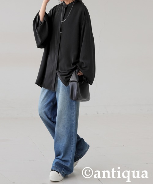 antiqua(アンティカ)の「バルーンスリーブ シャツ(シャツ/ブラウス・レディース・ブラック/ホワイト・ONESIZE)」の19枚目の写真