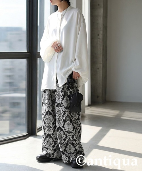 antiqua(アンティカ)の「バルーンスリーブ シャツ(シャツ/ブラウス・レディース・ブラック/ホワイト・ONESIZE)」の8枚目の写真