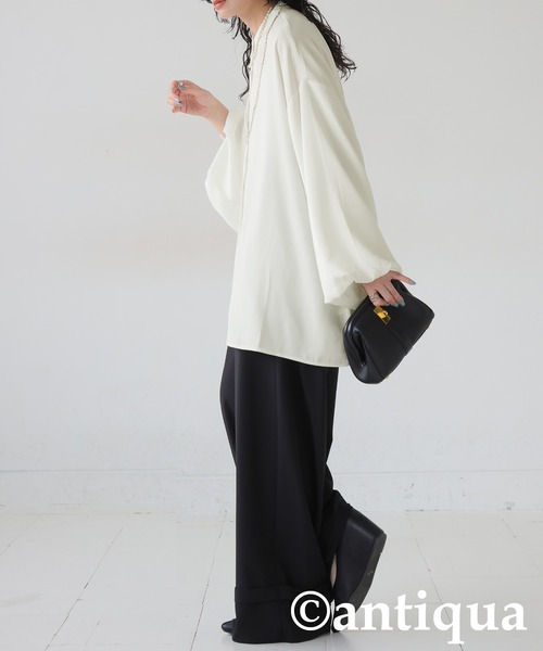 antiqua(アンティカ)の「バルーンスリーブ シャツ(シャツ/ブラウス・レディース・ブラック/ホワイト・ONESIZE)」の11枚目の写真