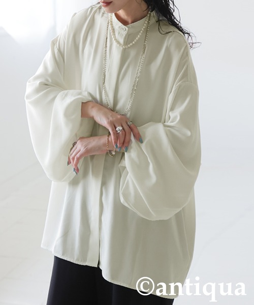 antiqua(アンティカ)の「バルーンスリーブ シャツ(シャツ/ブラウス・レディース・ブラック/ホワイト・ONESIZE)」の13枚目の写真
