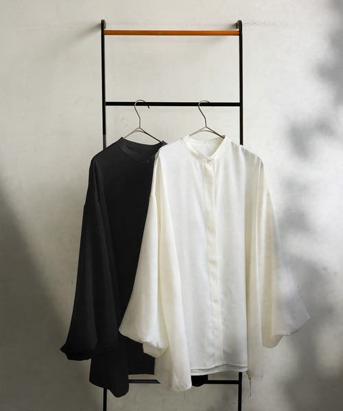 antiqua(アンティカ)の「バルーンスリーブ シャツ(シャツ/ブラウス・レディース・ブラック/ホワイト・ONESIZE)」の20枚目の写真
