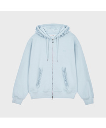 ALKI ALKA（アルキアルカ）の「Frill Hoodie Zip-up (Light Blue)（パーカー）」