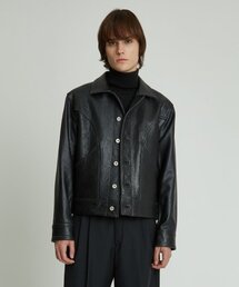 ANDROS（アンドロス）の「Vegetable Trucker Jacket (Black)（ライダースジャケット）」
