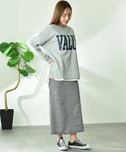 INTERPLANET(インタープラネット)の「TCダンボールロゴプルオーバー(Tシャツ/カットソー・レディース・グレー/ピンク/ネイビー・FREE)」の13枚目の写真