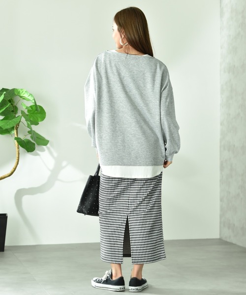 INTERPLANET(インタープラネット)の「TCダンボールロゴプルオーバー(Tシャツ/カットソー・レディース・グレー/ピンク/ネイビー・FREE)」の14枚目の写真