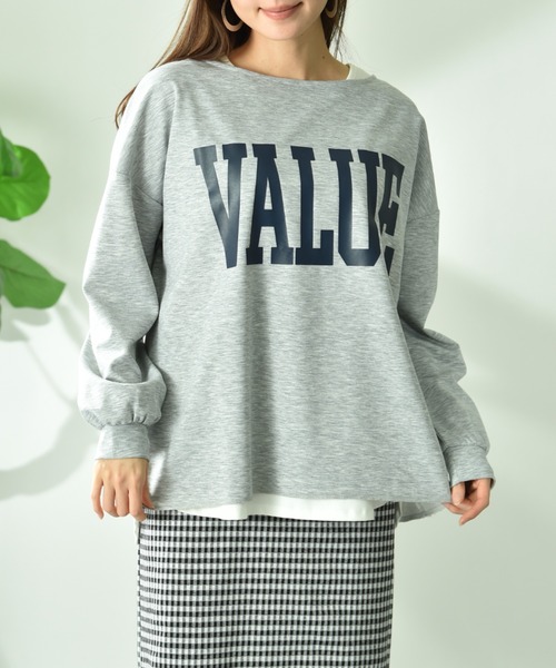 INTERPLANET(インタープラネット)の「TCダンボールロゴプルオーバー(Tシャツ/カットソー・レディース・グレー/ピンク/ネイビー・FREE)」の17枚目の写真