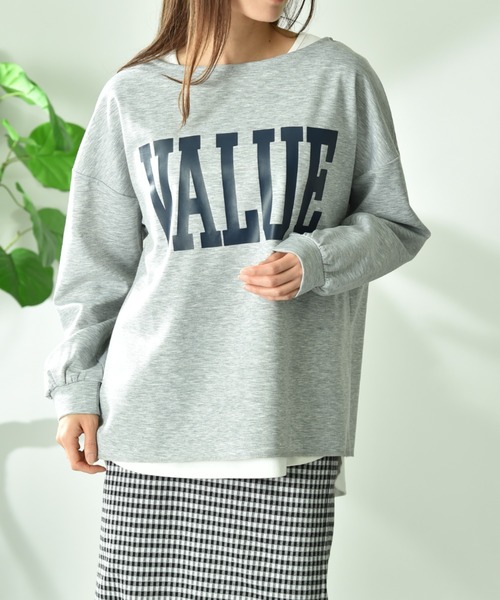 INTERPLANET(インタープラネット)の「TCダンボールロゴプルオーバー(Tシャツ/カットソー・レディース・グレー/ピンク/ネイビー・FREE)」の18枚目の写真