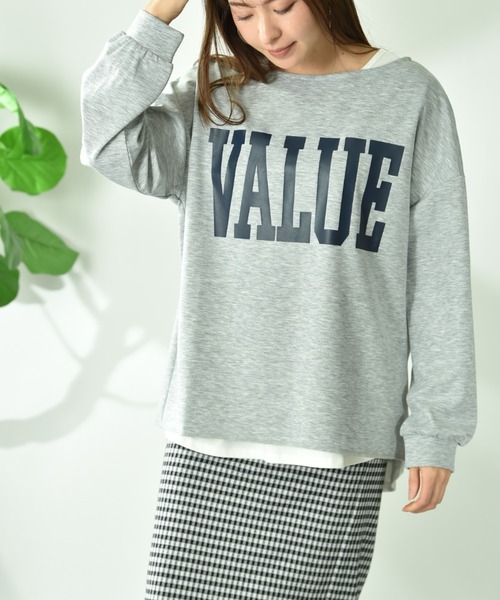 INTERPLANET(インタープラネット)の「TCダンボールロゴプルオーバー(Tシャツ/カットソー・レディース・グレー/ピンク/ネイビー・FREE)」の19枚目の写真